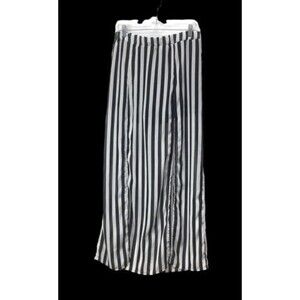 Fun‎ & Flirt Skirt XL Maxi over Mini Shorts Black White Striped Zip Woman's